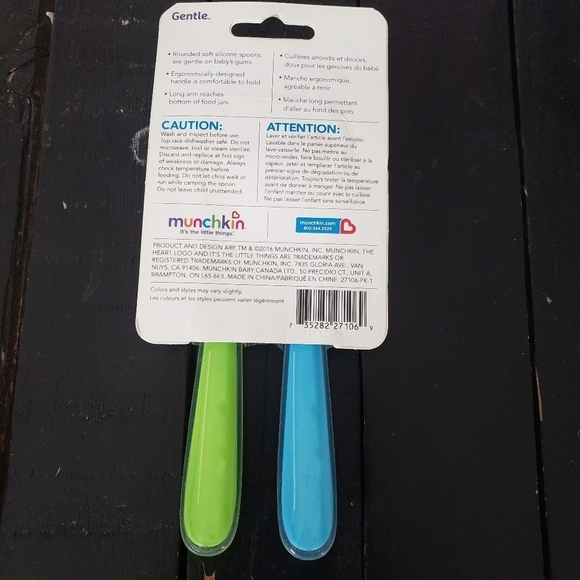 Munchkin NIP Baby 4+ Gentle Soft Spoons Feeding Blue Green Clear - Picture 3 of 4